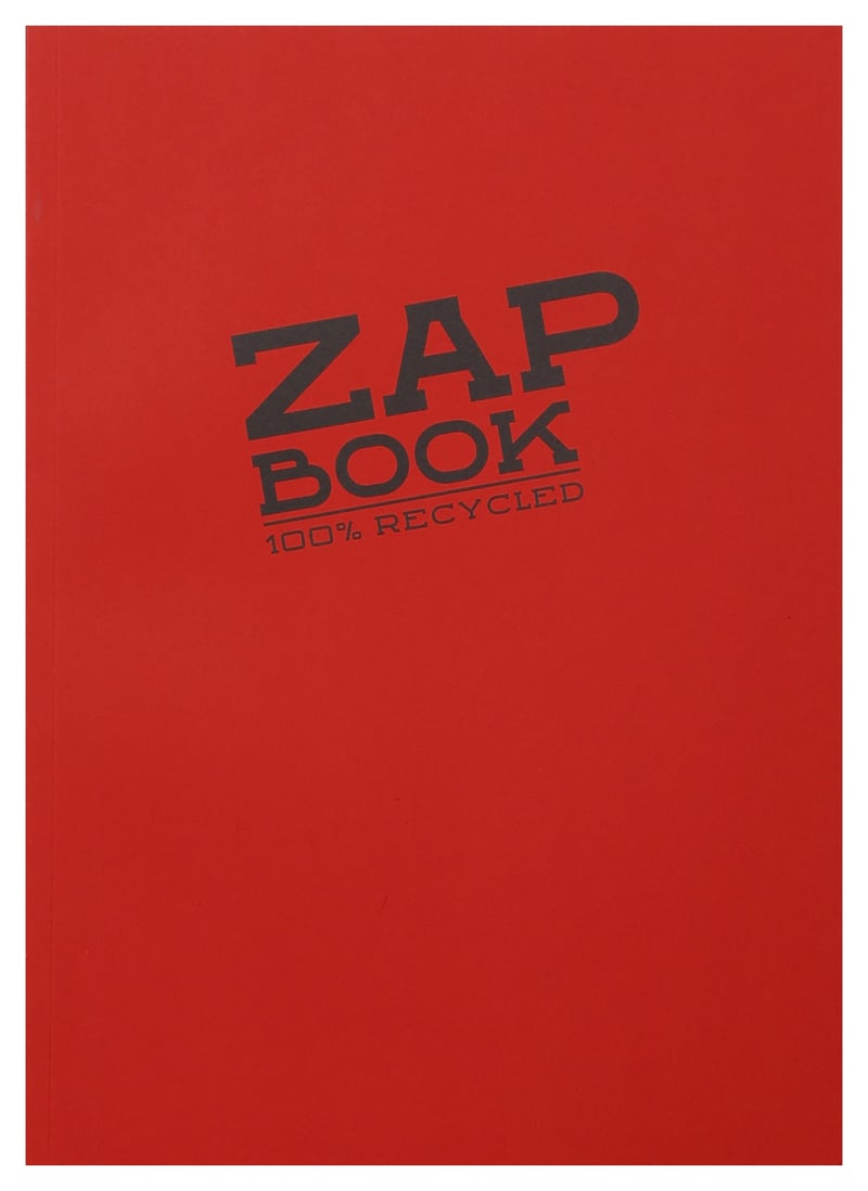 Caiet de schițe cu spirală Clairefontaine Zap Book 3354C A4 21x29,7 cm 80g 160 file, 100% hârtie reciclată, culori asortate