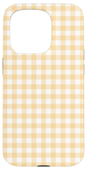 Futrola s klasičnim Gingham kariranim uzorkom za iPhone 15 Pro - svijetložuta