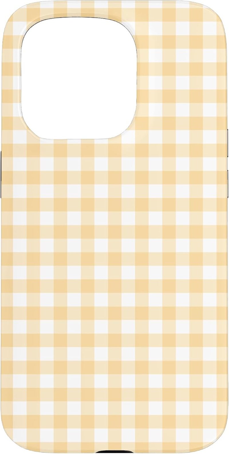 Classic Gingham kockás mintás tok iPhone 15 Pro készülékhez - világossárga