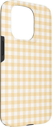 Classic Gingham kockás mintás tok iPhone 15 Pro készülékhez - világossárga 3