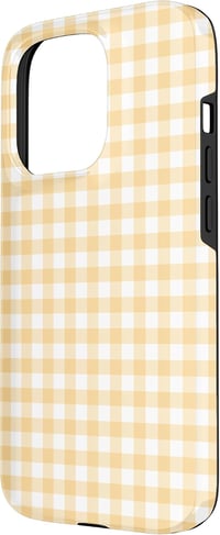 Classic Gingham kockás mintás tok iPhone 15 Pro készülékhez - világossárga 2