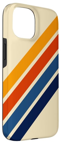 Kryt na iPhone 15 Classic Retro Stripes, retro pruhovaný štýl 70. rokov – béžový 3
