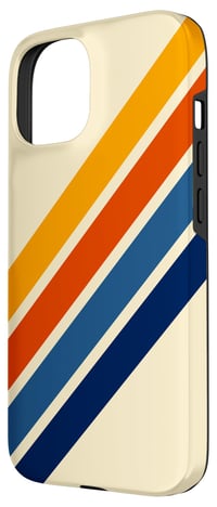 Kryt na iPhone 15 Classic Retro Stripes, retro pruhovaný štýl 70. rokov – béžový 2