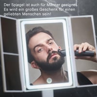 Classmark LED Sminktükör 1X/2X/3X Nagyítással - Fehér Kozmetikai Asztali Tükör Világítással - Állítható Fürdőszobai Sminkező Tükör USB Tölth 7