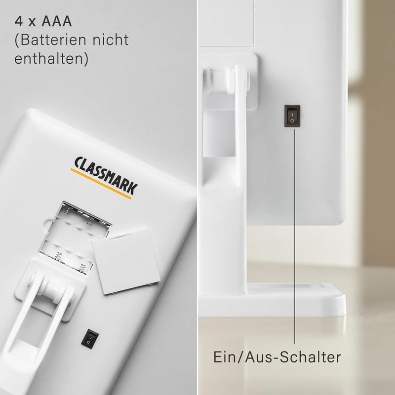 Classmark LED Sminktükör 1X/2X/3X Nagyítással - Fehér Kozmetikai Asztali Tükör Világítással - Állítható Fürdőszobai Sminkező Tükör USB Tölth