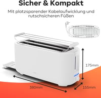 Clatronic 4 szeletes hosszú nyílású kenyérpirító leolvasztás és újamelegítés funkcióval 7