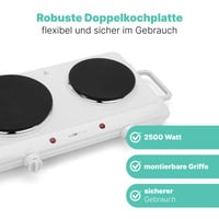 Clatronic DKP 3583 Dvojplatničkový varič na kempovanie a domáce použitie, 2 platne Ø 180 mm a 150 mm, 2 plynulé termostaty, žiaruvzdorný povrch 6