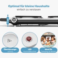 Dvojplatničkový elektrický varič Clatronic DKP 3668 E, 2500 W, nerezová oceľ, s rukoväťami Cool Touch, ochrana proti prehriatiu, 2 varné zóny 4