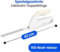 Clatronic EM 3062 elektromos kés rozsdamentes pengékkel, fehér 4