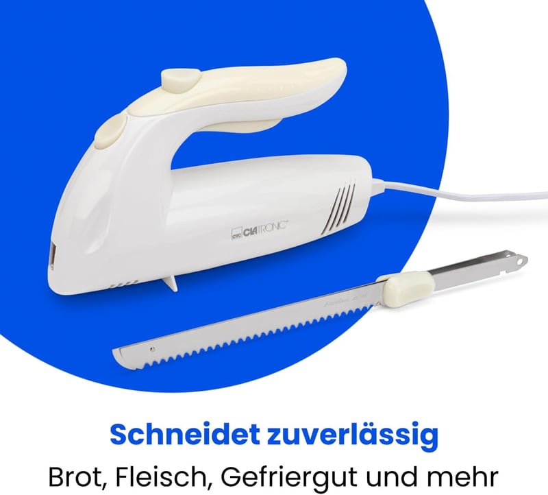 Clatronic EM 3062 elektromos kés rozsdamentes pengékkel, fehér