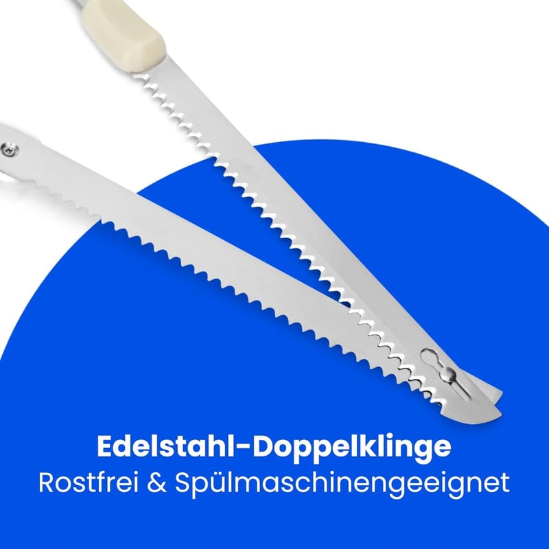 Clatronic EM 3062 elektromos kés rozsdamentes pengékkel, fehér