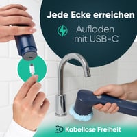 Clatronic ERB 3815 A električna četka za čišćenje s baterijom, 8 nastavaka, 90 minuta rada, za čišćenje kupaonice, kuhinje, obuće i automobila 6