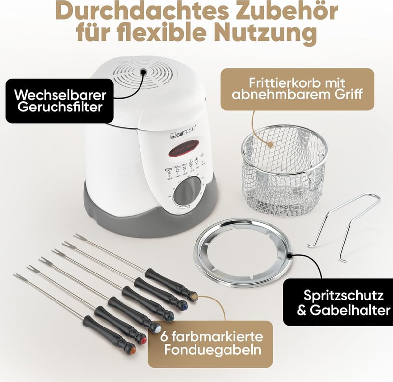 Clatronic FFR 2916 Fondue és mélyhőmérsékleti sütő serpenyő