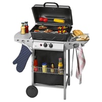 Clatronic GG 3590 plinski roštilj s 2 zone grijanja, individualnom regulacijom temperature, rešetkom za roštilj i rešetkom za održavanje topline, s košarom za pohranu 1
