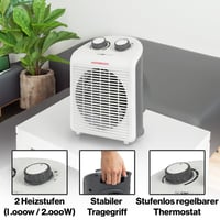 Aerotermă portabilă Clatronic HL 3761, 2 trepte (1000/2000 W), funcție ventilator, gri-alb 4