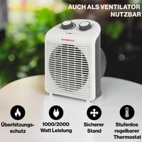 Aerotermă portabilă Clatronic HL 3761, 2 trepte (1000/2000 W), funcție ventilator, gri-alb 2