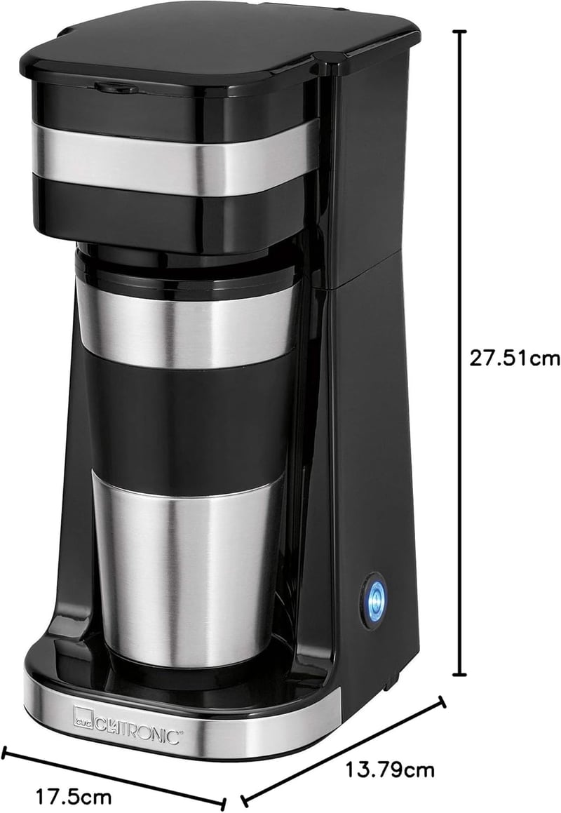 Clatronic KA 3733 egycsésze kávéfőző rozsdamentes bögre és aroma fedéllel