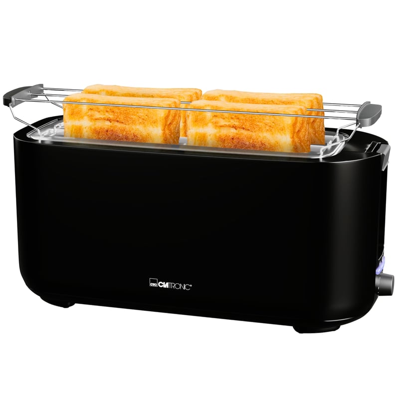 Clatronic TA 3802 toster s dugačkim utorom za 4 kriške - crni