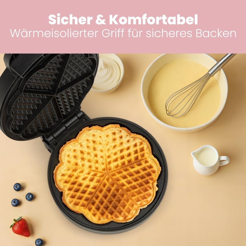 Clatronic WA 3492 Gofrisütő 1000W Rozsdamentes Acél 18cm Tapadásmentes Bevonat