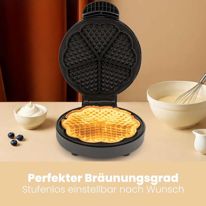 Clatronic WA 3492 Gofrisütő 1000W Rozsdamentes Acél 18cm Tapadásmentes Bevonat