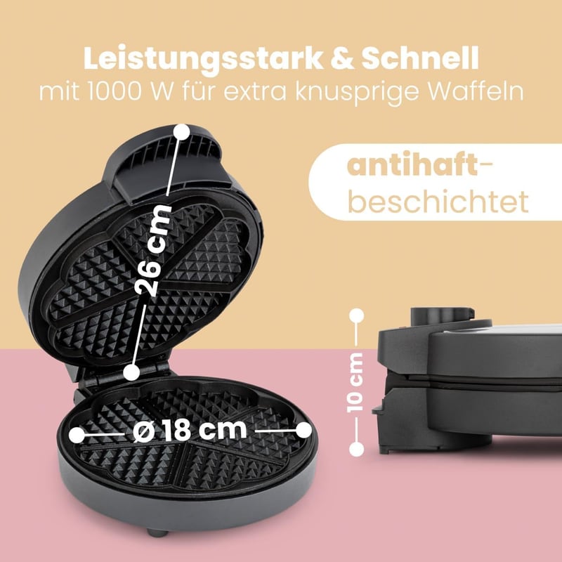 Clatronic WA 3492 Gofrisütő 1000W Rozsdamentes Acél 18cm Tapadásmentes Bevonat