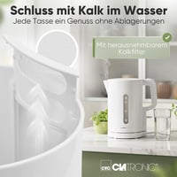 Clatronic WK 3835 1,7L Vízforraló 2200W Gyors Felmelegítés BPA Mentes Fehér 5