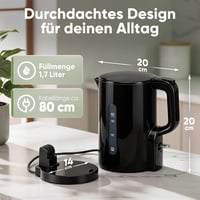Clatronic WK 3835 1.7L Vízforraló 2200W Gyors Felmelegítés BPA Mentes Fekete 6