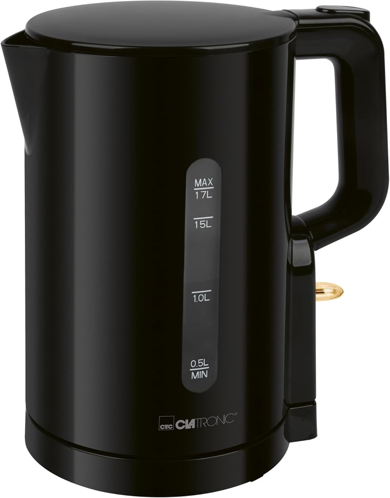 Clatronic WK 3835 1.7L Vízforraló 2200W Gyors Felmelegítés BPA Mentes Fekete