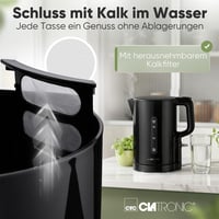 Clatronic WK 3835 1.7L Vízforraló 2200W Gyors Felmelegítés BPA Mentes Fekete 5