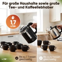 Clatronic WK 3837 üveg vízforraló 1,7 liter BPA mentes egykezes működés 2