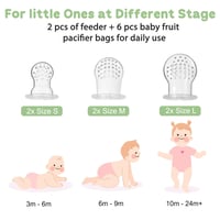 CLDY Szilikon Gyümölcsetető Babáknak, 3 Méretű Cumival és Fagyasztótálcával, BPA-mentes Rágóka Anyatejhez, 3+ Hónapos Kortól 6