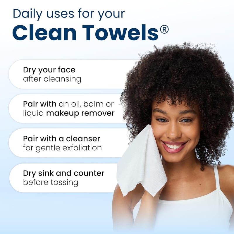 Clean Skin Club XL arctörlő kendő 50db, 100% organikus pamut, dermatológiailag tesztelt arclemosó - Stable - 50 count
