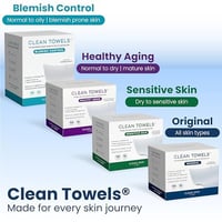 Clean Skin Club XL arctörlő kendő 50db, 100% organikus pamut, dermatológiailag tesztelt arclemosó - Stable - 50 count 10