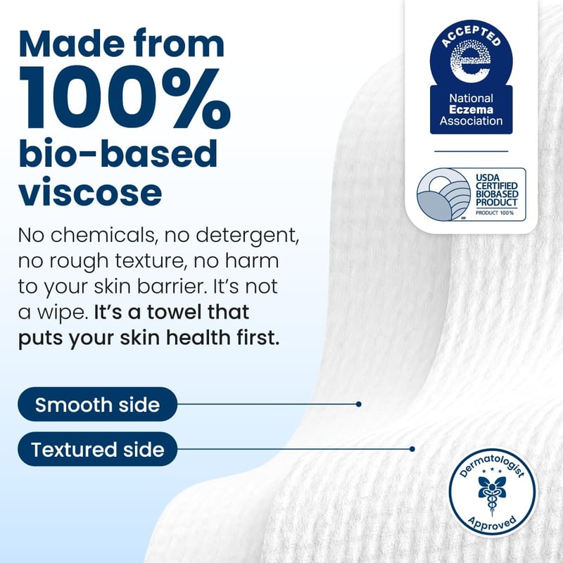 Clean Skin Club XL arctörlő kendő 50db, 100% organikus pamut, dermatológiailag tesztelt arclemosó - Stable - 50 count