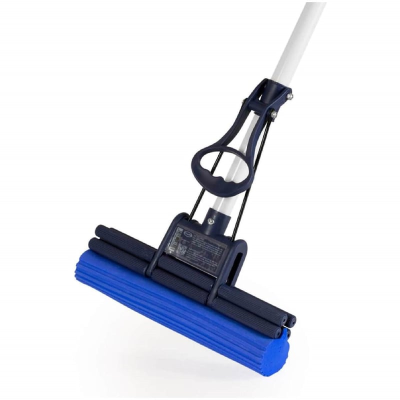 CleanAid OneTouch Easy brisač za pod - s iznimno upijajućom PVA spužvom, teleskopskom drškom i funkcijom cijeđenja - učinkovit čistač podova za laminate