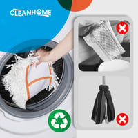 Set mop CLEANHOME cu 2 rezerve groase și durabile – Set de curățenie cu capete de mop detașabile 6