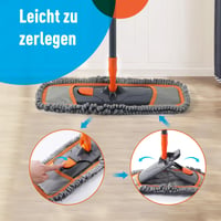 Set mop CLEANHOME cu 2 rezerve groase și durabile – Set de curățenie cu capete de mop detașabile 3