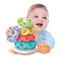 Turn cu inele de stivuit Clementoni Baby, jucărie pentru dezvoltarea abilităților cu 5 inele, pentru bebeluși de 6-36 luni, fabricat în Italia 5