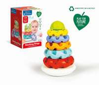 Turn cu inele de stivuit Clementoni Baby, jucărie pentru dezvoltarea abilităților cu 5 inele, pentru bebeluși de 6-36 luni, fabricat în Italia 7