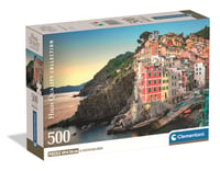 Clementoni Puzzle HQ Collection Pobrežie Riomaggiore, 500 dielikov pre dospelých – Compact Box, od 14 do 99 rokov, vyrobené v Taliansku, 35576 1