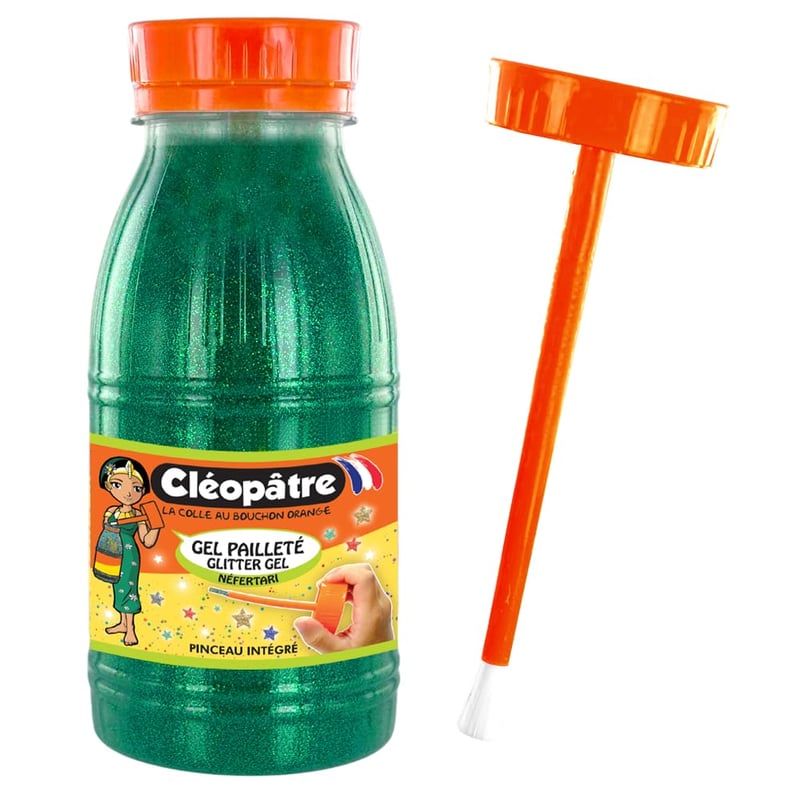 Trblietavý gél Cléopâtre GP 250-16 250 ml, zelené trblietavé lepidlo na kreatívnu tvorbu