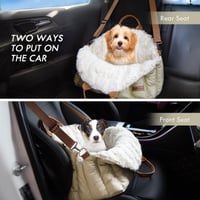Cleva ClevaHome Kisméretű Kutyaülés Autóba és Hordozótáska Kisállatoknak - Puha Fleece Belső, Ágy Funkció, Bel- és Kültéri Használatra 2