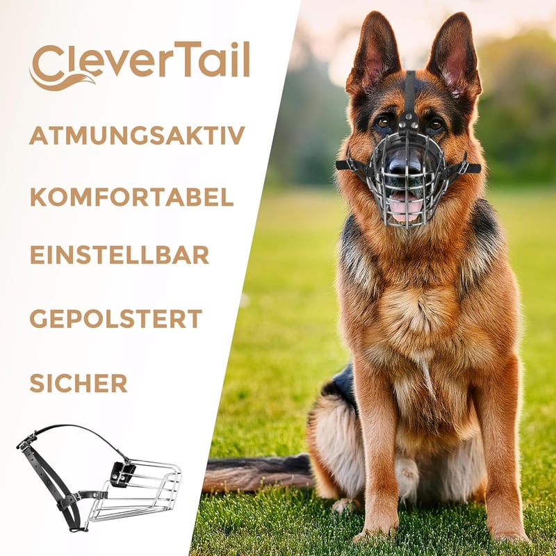 CleverTail Fém Szájkosár Német Juhász Husky Labrador Kutyáknak