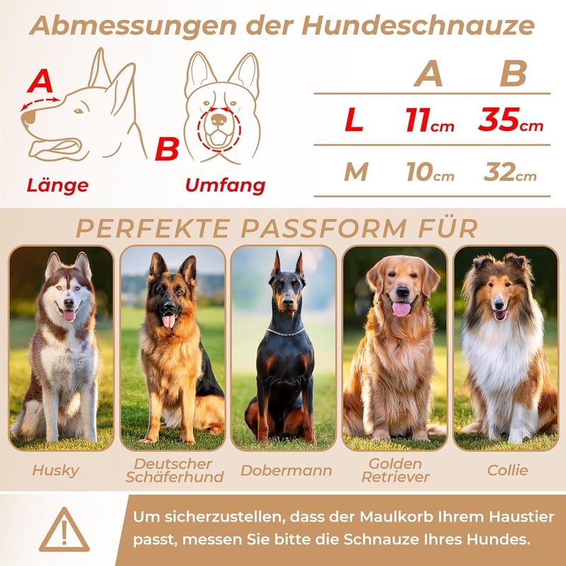 CleverTail Fém Szájkosár Német Juhász Husky Labrador Kutyáknak