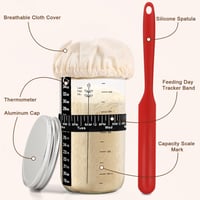 Set de pornire pentru maia cu borcan, coș de dospit rotund de 23 cm și 11 accesorii pentru copt pâine 3