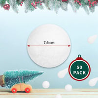 climafusion Műhó Golyók 50 db Karácsonyi Dekoráció, 7,6 cm Hógolyó Téli Díszítés Otthonra, Polipropilén Hódísz Szett 2