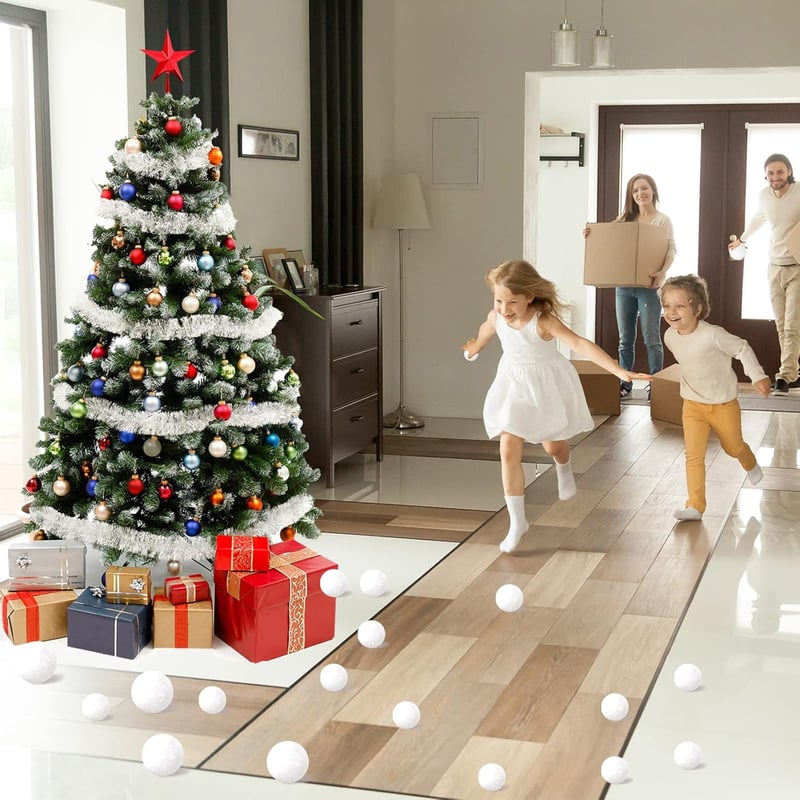 climafusion Műhó Golyók 50 db Karácsonyi Dekoráció, 7,6 cm Hógolyó Téli Díszítés Otthonra, Polipropilén Hódísz Szett