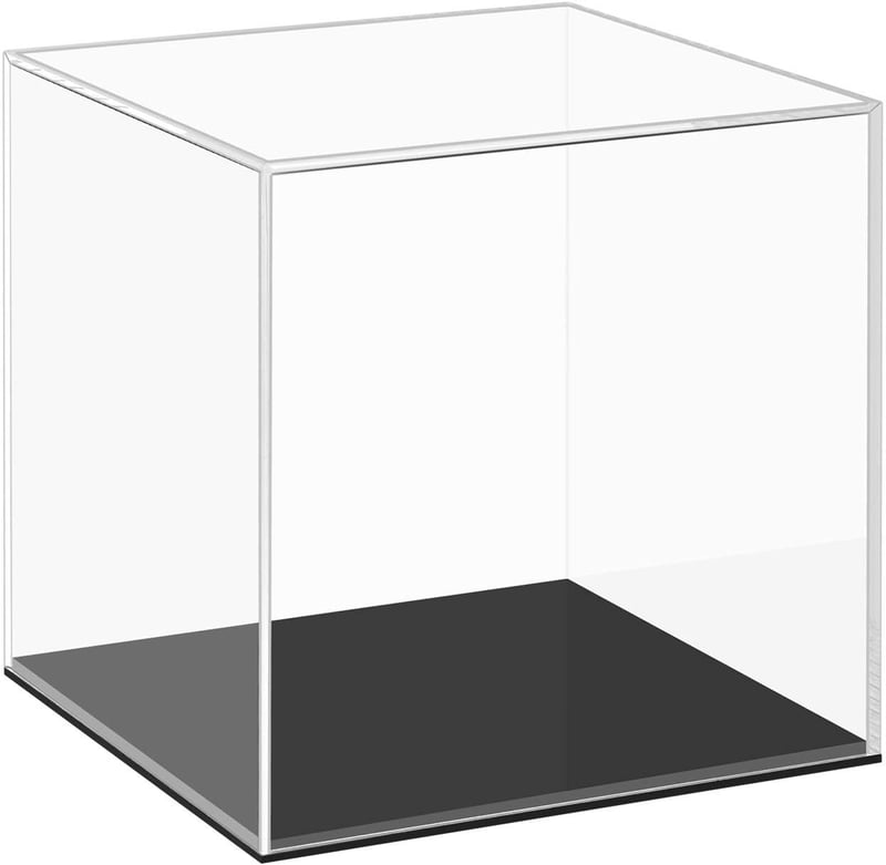 Cliselda Akril Vitrin 10x10x10 cm Fekete Alappal Modellek Figurák Tárolásához