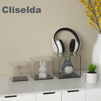 Cliselda Akril Vitrin 10x10x10 cm Fekete Alappal Modellek Figurák Tárolásához 2