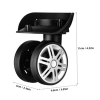 CLISPEED Bőrönd kerekek tartozék 2 pár alacsony zajú rugalmas guruló kerék csomagtartóhoz 11 x 9,8 x 6 cm fekete 2